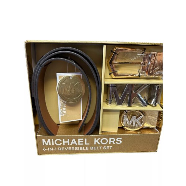 Michael Kors Women's 3 in 1 Reversible Leather Belt Gift Set, Black - Image 5