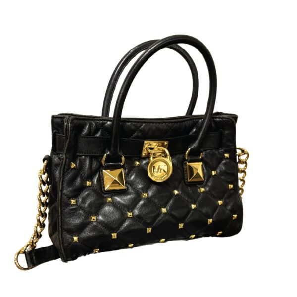 MICHAEL Michael Kors Black Leather Large Studded Hamilton North South Tote