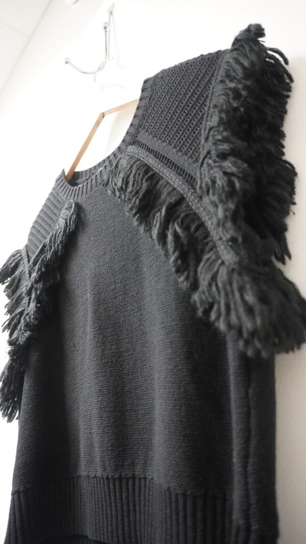 Brand New BCBG Maxazria Black Fringe Sleeveless Sweater - Image 2