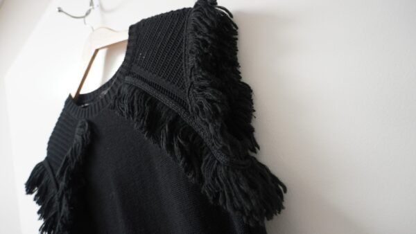 Brand New BCBG Maxazria Black Fringe Sleeveless Sweater - Image 3