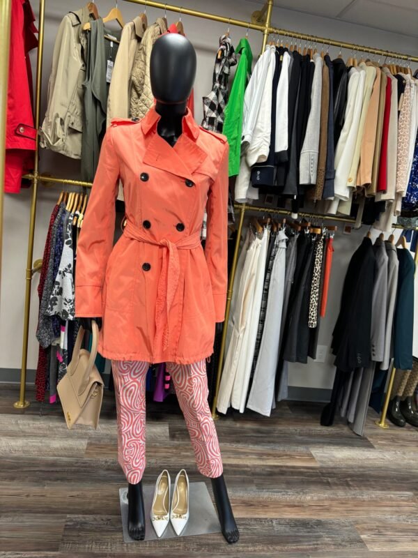 Banana Republic Belted Cotton Trench Coat Coral XS Petite