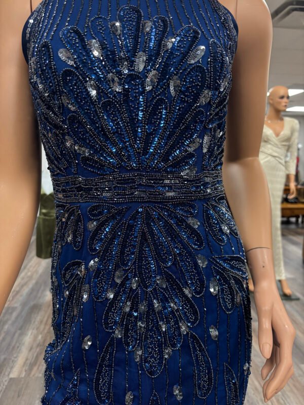 Navy Blue Gatsby Sequin Beaded Dress - Image 2