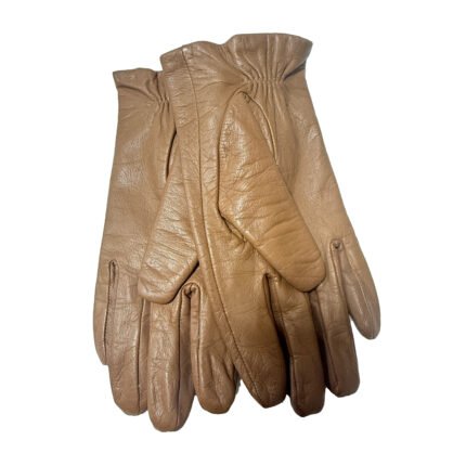 Michael Kors Women’s Tan Leather Gloves – Soft Genuine Leather Winter Gloves with Elegant Design