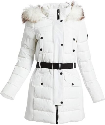 Michael Kors  White Scuba Belted Coat Size Med